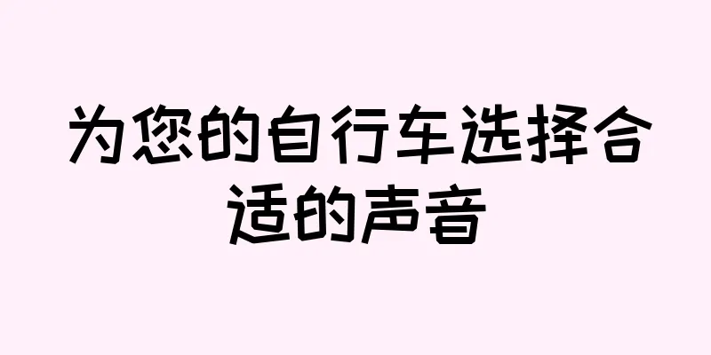 为您的自行车选择合适的声音
