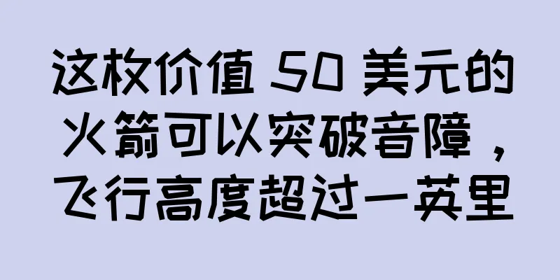 这枚价值 50 美元的火箭可以突破音障，飞行高度超过一英里