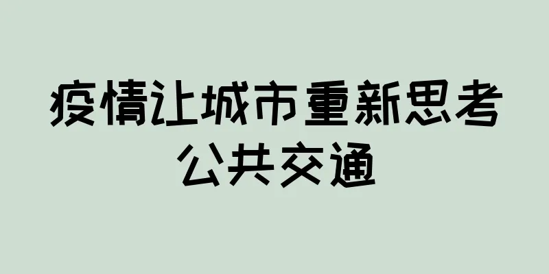 疫情让城市重新思考公共交通