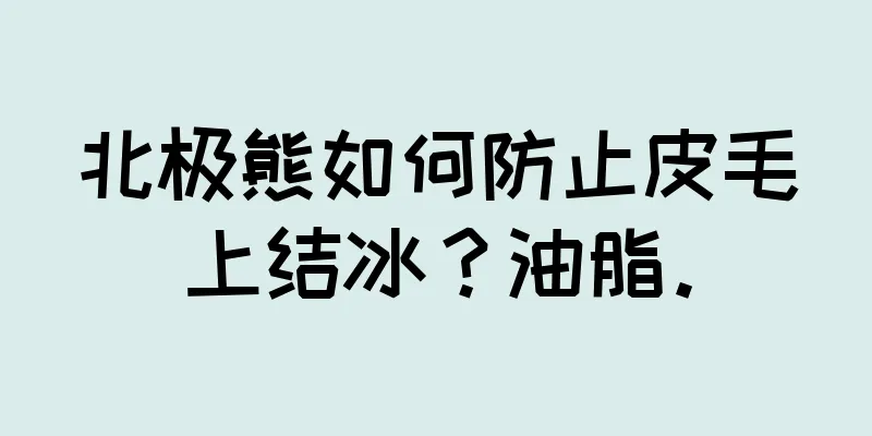 北极熊如何防止皮毛上结冰？油脂。
