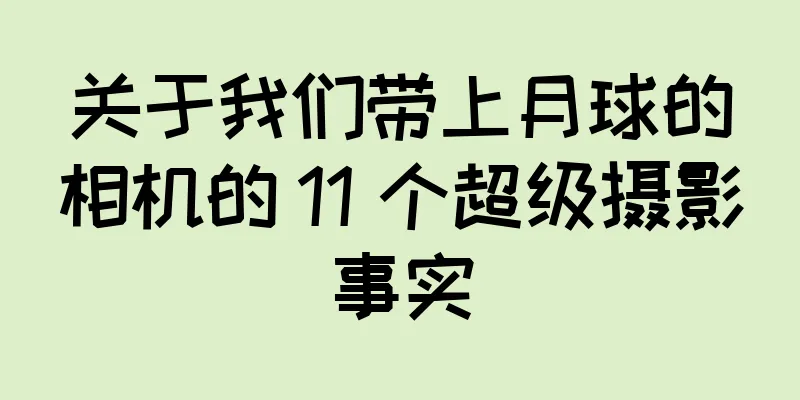 关于我们带上月球的相机的 11 个超级摄影事实