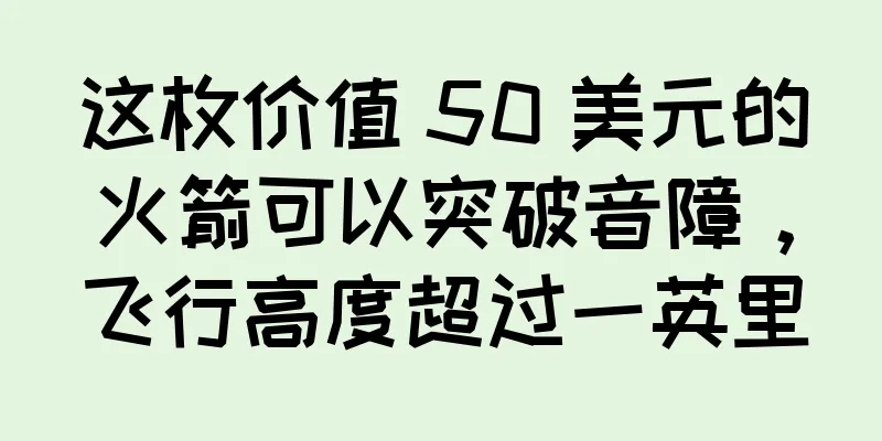 这枚价值 50 美元的火箭可以突破音障，飞行高度超过一英里