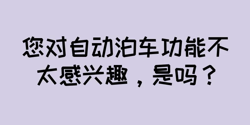 您对自动泊车功能不太感兴趣，是吗？