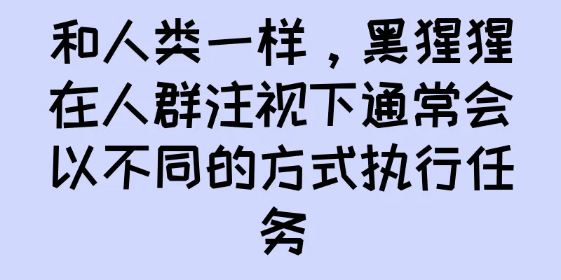 和人类一样，黑猩猩在人群注视下通常会以不同的方式执行任务
