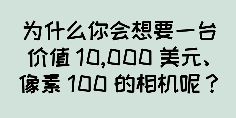 为什么你会想要一台价值 10,000 美元、像素 100 的相机呢？