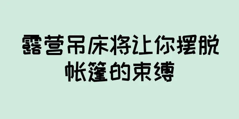 露营吊床将让你摆脱帐篷的束缚