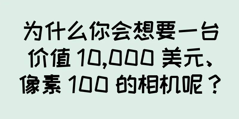 为什么你会想要一台价值 10,000 美元、像素 100 的相机呢？