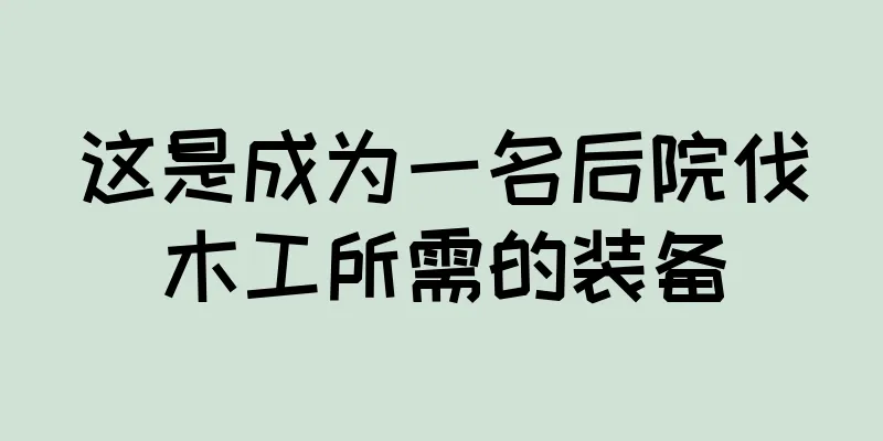 这是成为一名后院伐木工所需的装备