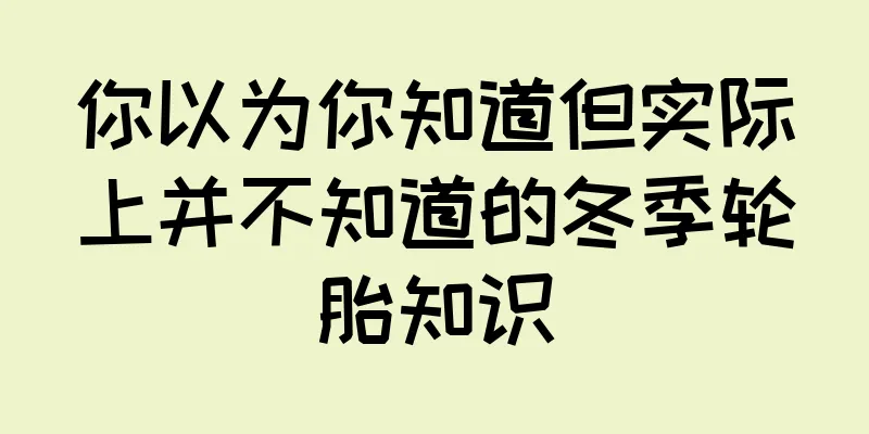 你以为你知道但实际上并不知道的冬季轮胎知识