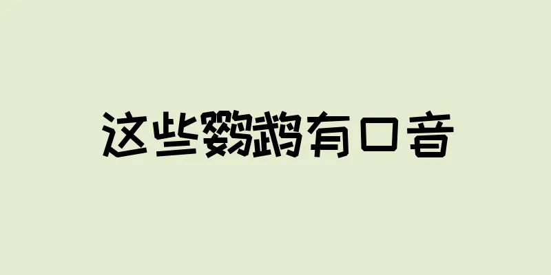这些鹦鹉有口音