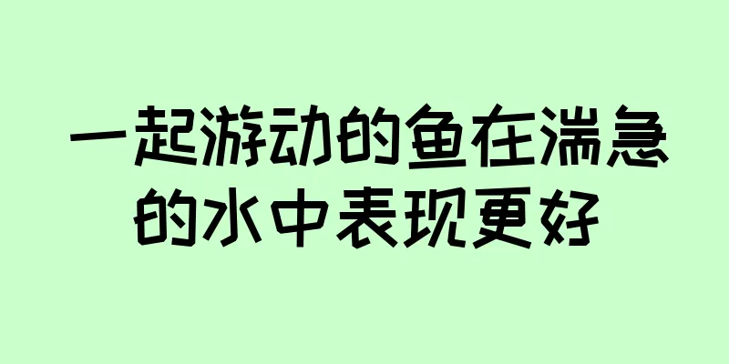 一起游动的鱼在湍急的水中表现更好