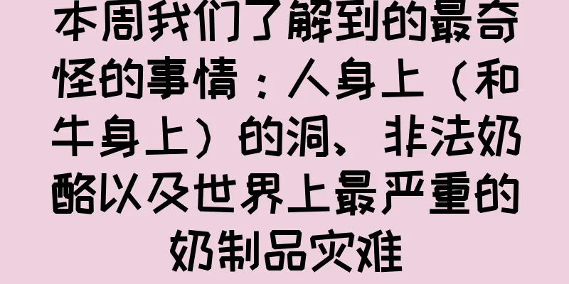 本周我们了解到的最奇怪的事情：人身上（和牛身上）的洞、非法奶酪以及世界上最严重的奶制品灾难