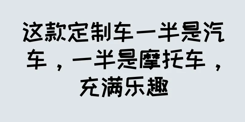 这款定制车一半是汽车，一半是摩托车，充满乐趣