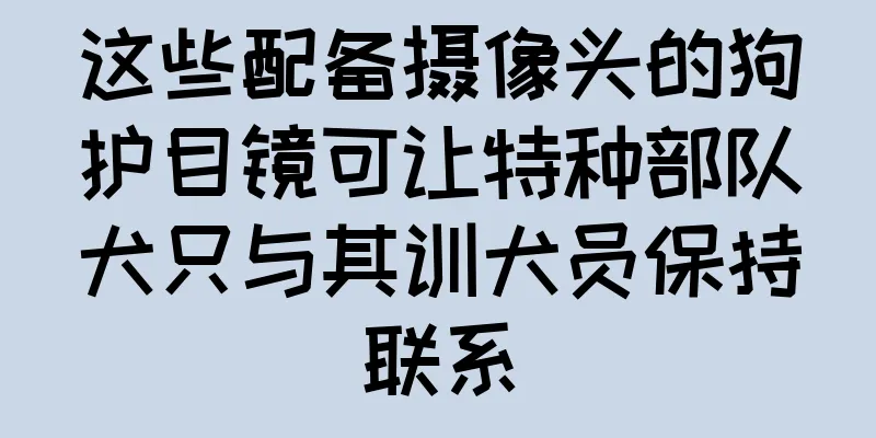 这些配备摄像头的狗护目镜可让特种部队犬只与其训犬员保持联系