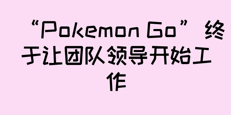 “Pokemon Go” 终于让团队领导开始工作
