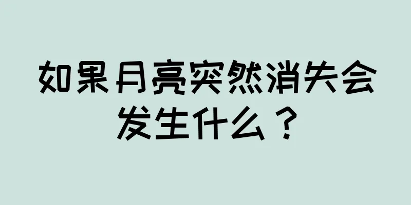 如果月亮突然消失会发生什么？