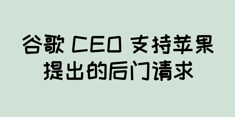 谷歌 CEO 支持苹果提出的后门请求