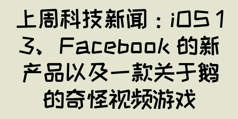 上周科技新闻：iOS 13、Facebook 的新产品以及一款关于鹅的奇怪视频游戏