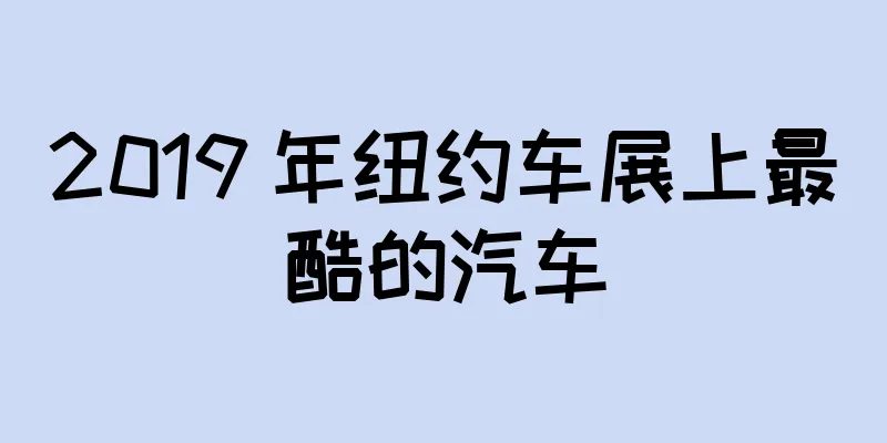 2019 年纽约车展上最酷的汽车
