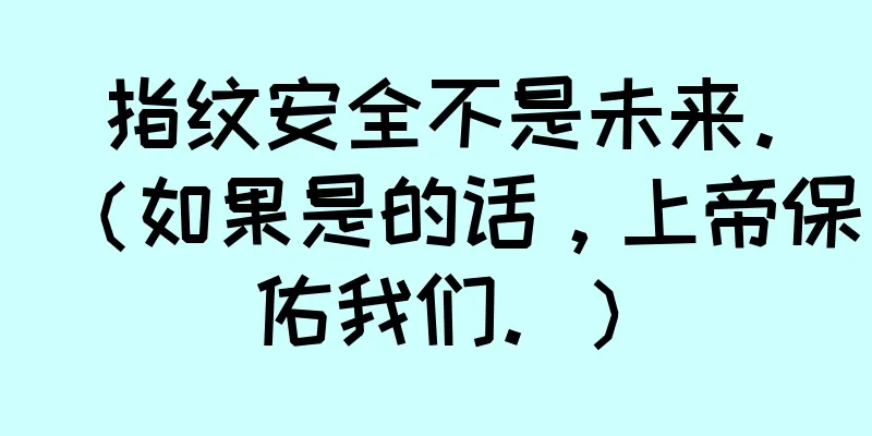 指纹安全不是未来。（如果是的话，上帝保佑我们。）