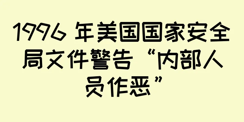 1996 年美国国家安全局文件警告“内部人员作恶”