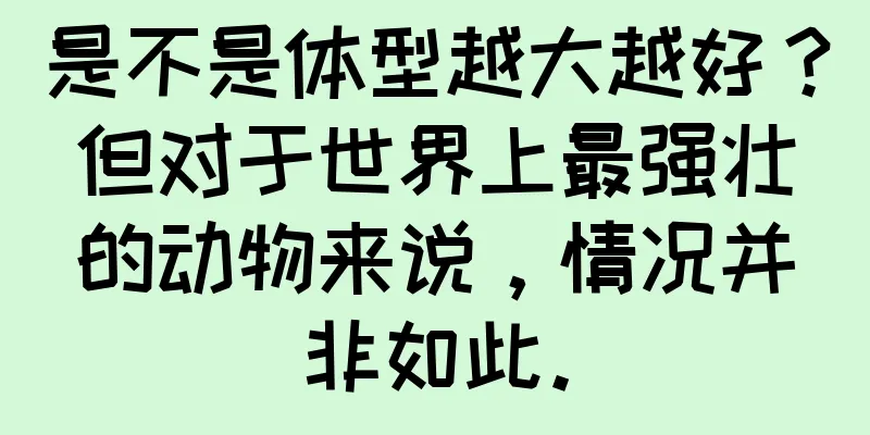 是不是体型越大越好？但对于世界上最强壮的动物来说，情况并非如此。