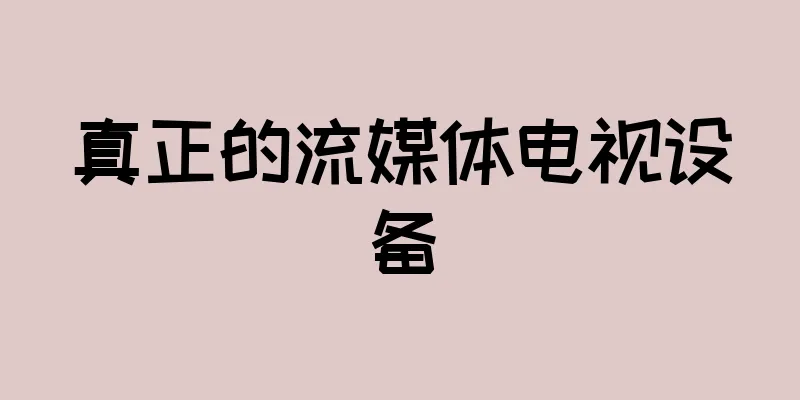 真正的流媒体电视设备