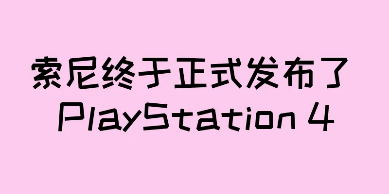 索尼终于正式发布了 PlayStation 4