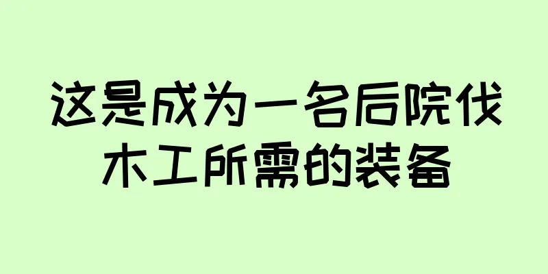 这是成为一名后院伐木工所需的装备