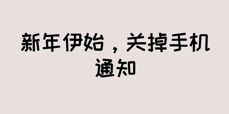 新年伊始，关掉手机通知