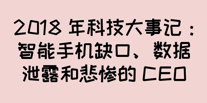 2018 年科技大事记：智能手机缺口、数据泄露和悲惨的 CEO