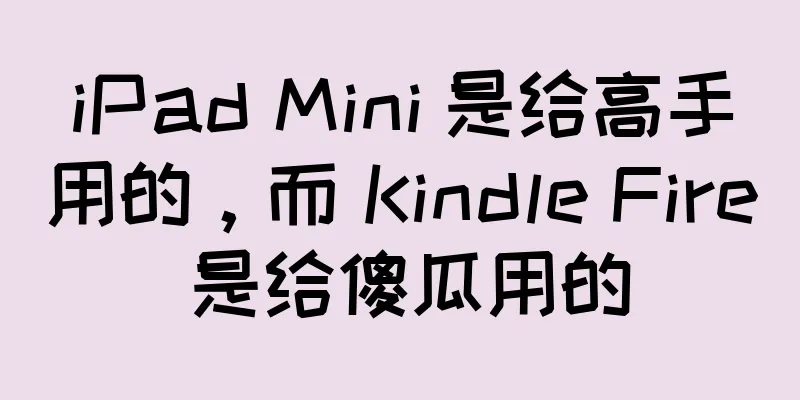 iPad Mini 是给高手用的，而 Kindle Fire 是给傻瓜用的