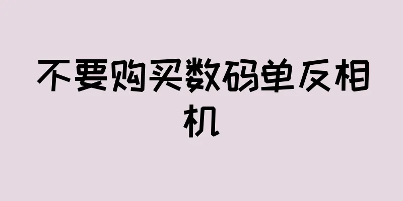 不要购买数码单反相机