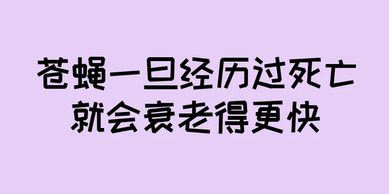 苍蝇一旦经历过死亡就会衰老得更快