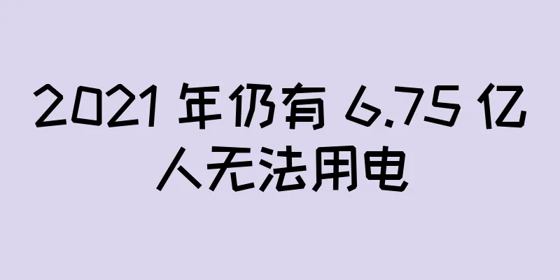 2021 年仍有 6.75 亿人无法用电