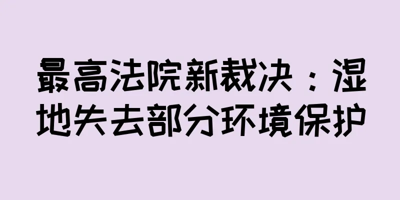 最高法院新裁决：湿地失去部分环境保护