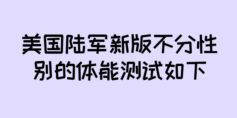 美国陆军新版不分性别的体能测试如下