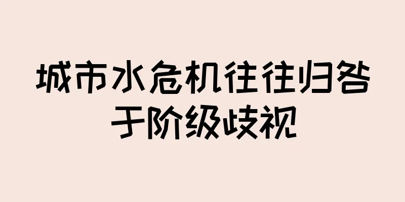 城市水危机往往归咎于阶级歧视