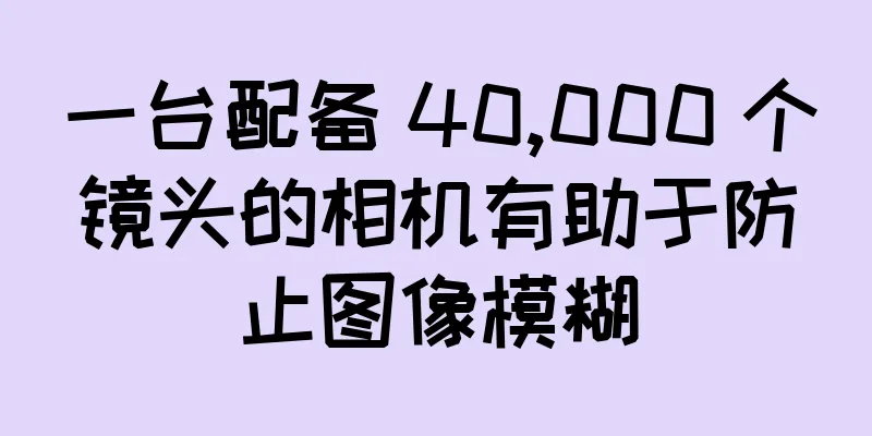 一台配备 40,000 个镜头的相机有助于防止图像模糊