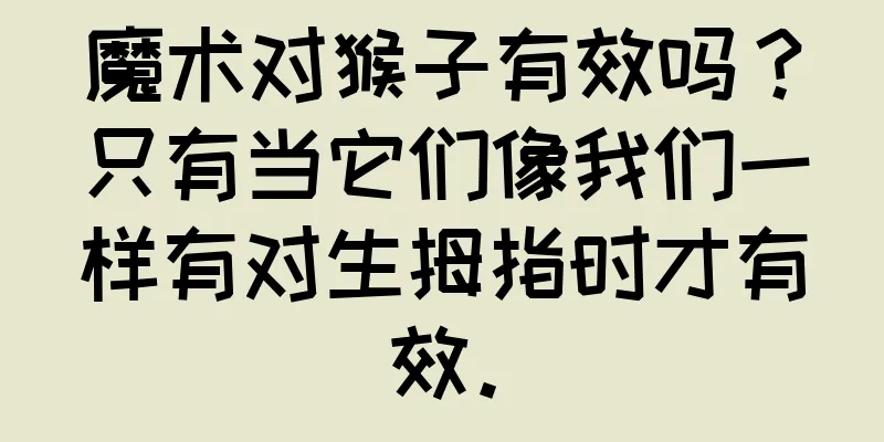 魔术对猴子有效吗？只有当它们像我们一样有对生拇指时才有效。