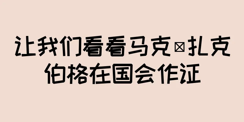 让我们看看马克·扎克伯格在国会作证