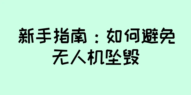 新手指南：如何避免无人机坠毁