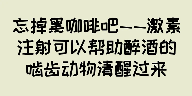 忘掉黑咖啡吧——激素注射可以帮助醉酒的啮齿动物清醒过来