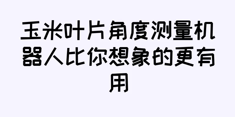 玉米叶片角度测量机器人比你想象的更有用