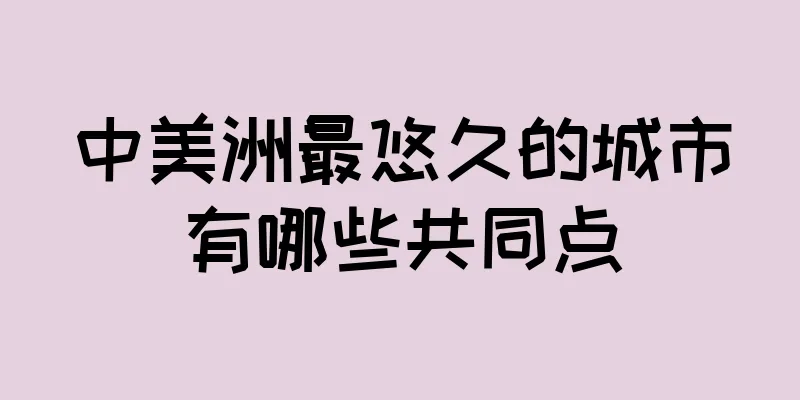 中美洲最悠久的城市有哪些共同点