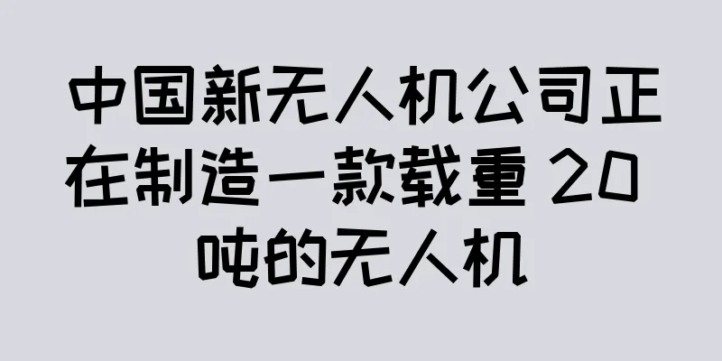中国新无人机公司正在制造一款载重 20 吨的无人机