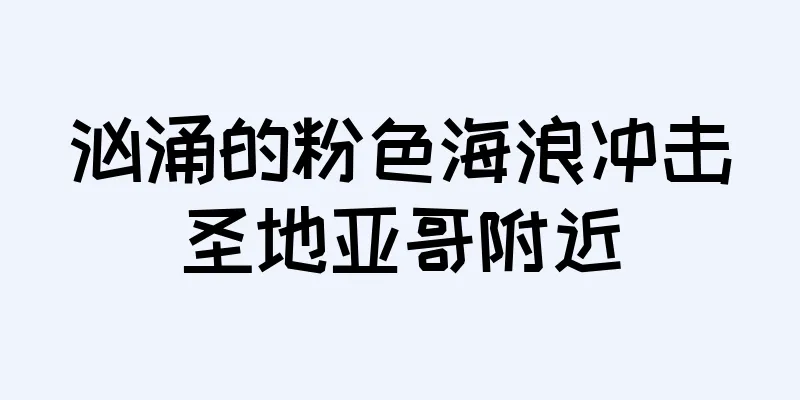 汹涌的粉色海浪冲击圣地亚哥附近