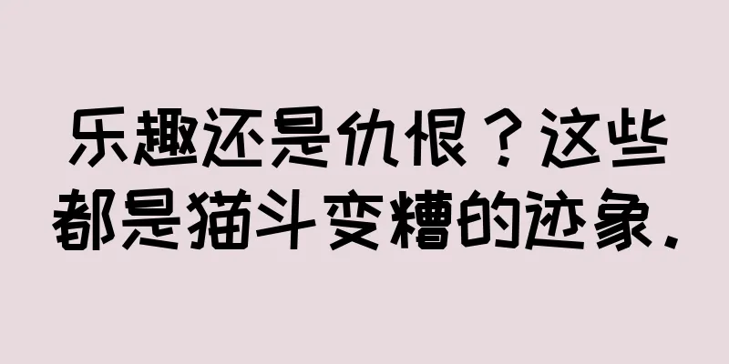 乐趣还是仇恨？这些都是猫斗变糟的迹象。