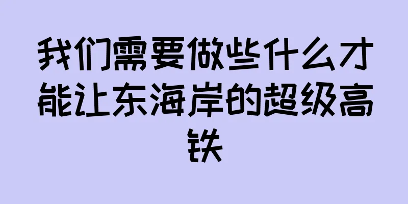 我们需要做些什么才能让东海岸的超级高铁