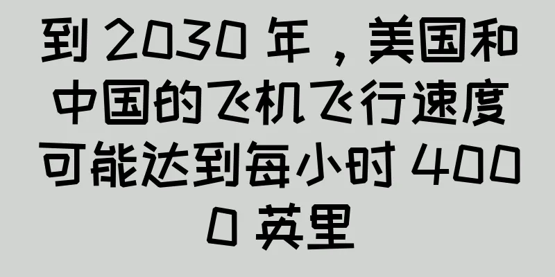 到 2030 年，美国和中国的飞机飞行速度可能达到每小时 4000 英里